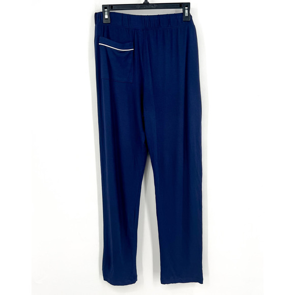 EBERJEY Women's Gisele Long PJ Set Medium Navy Blue Ivory TENCEL Modal NWOT - Picture 10 of 14